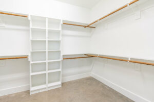 Custom closets with built-in shelving