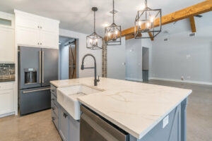 Custom home kitchen island sink
