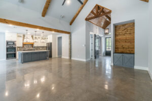 Custom home living room great room interior