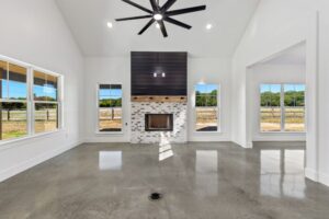 Custom Living room with fireplace