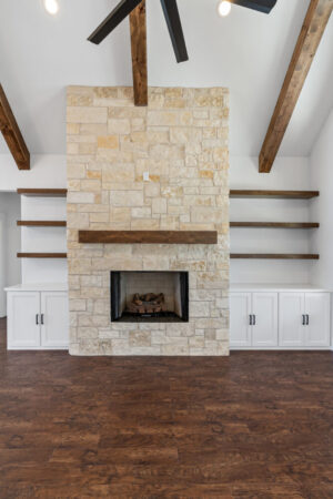 Stone Fireplace - FM 275 new house built by LaRue Custom Homes