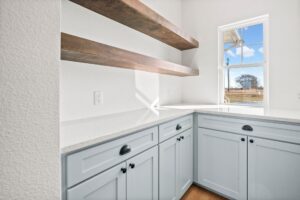Custom Kitchen with floating shelves