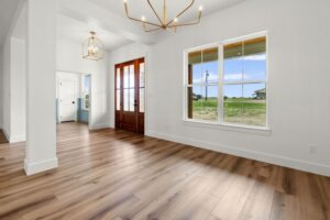 Entry way remodel with wood flooring