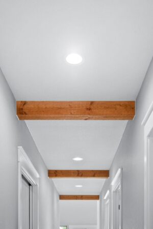 custom ceiling with wooden beams