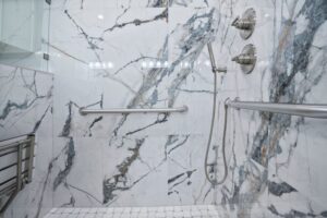 marble walk-shower