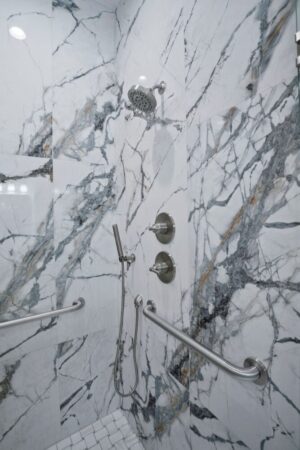 marble walk-shower