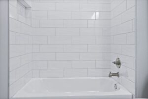 bathroom standing shower with tub