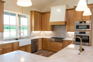 Kitchen renovation with marble countertops